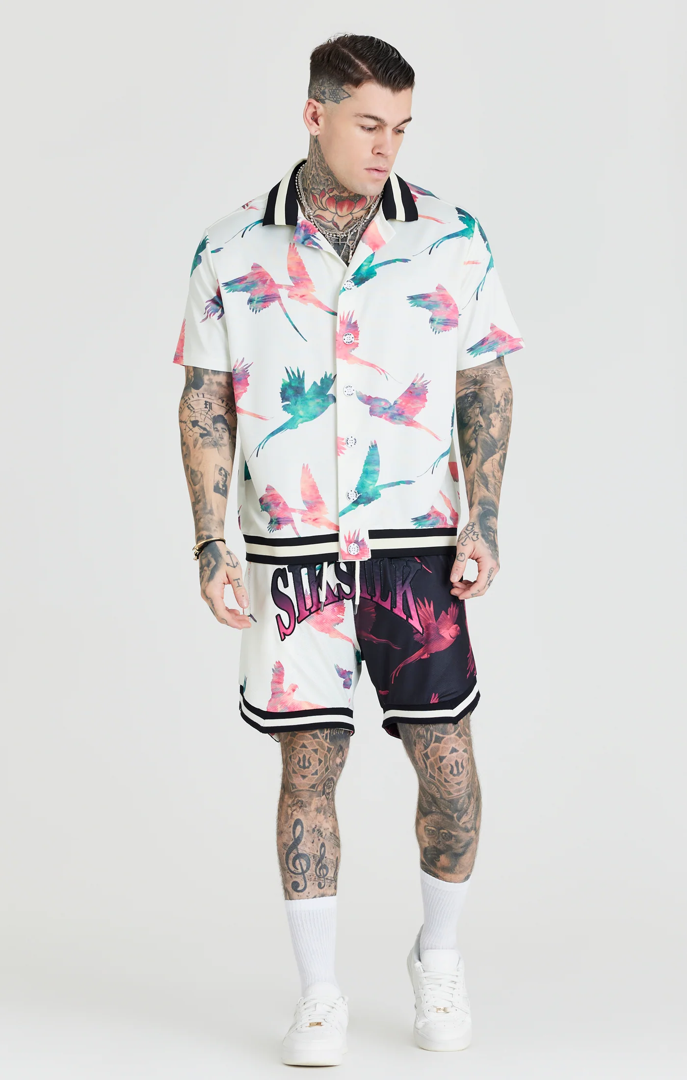Ecru Exotic Print Basketball Short - Image 4