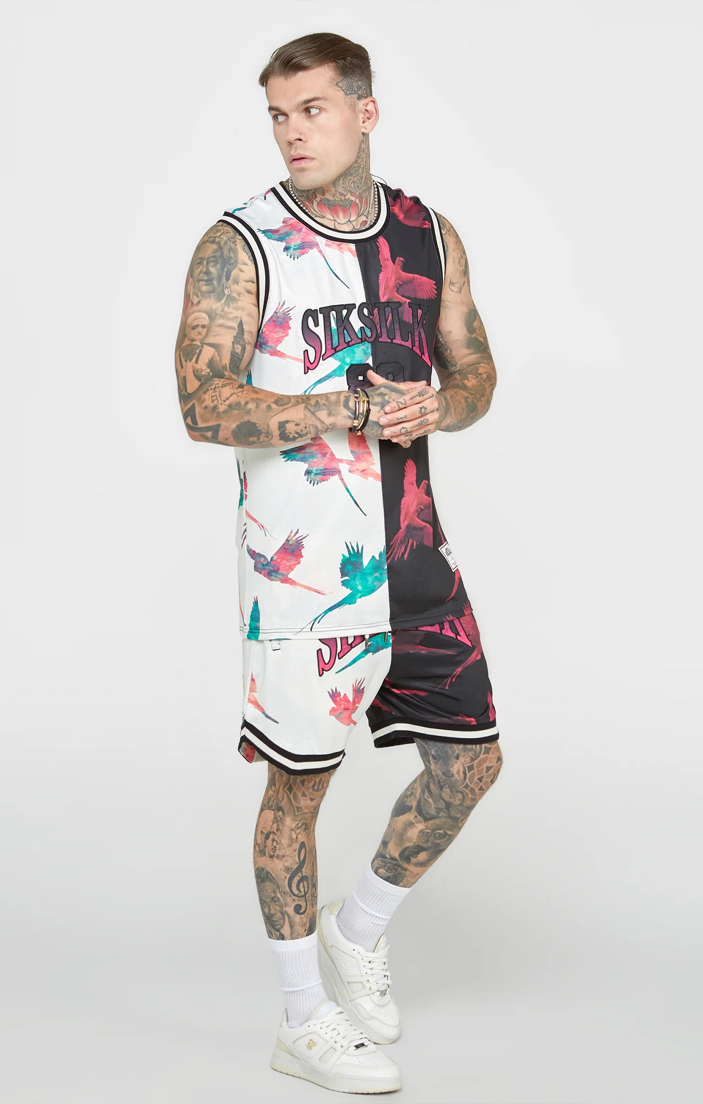 Ecru Print Basketball Vest - Image 3