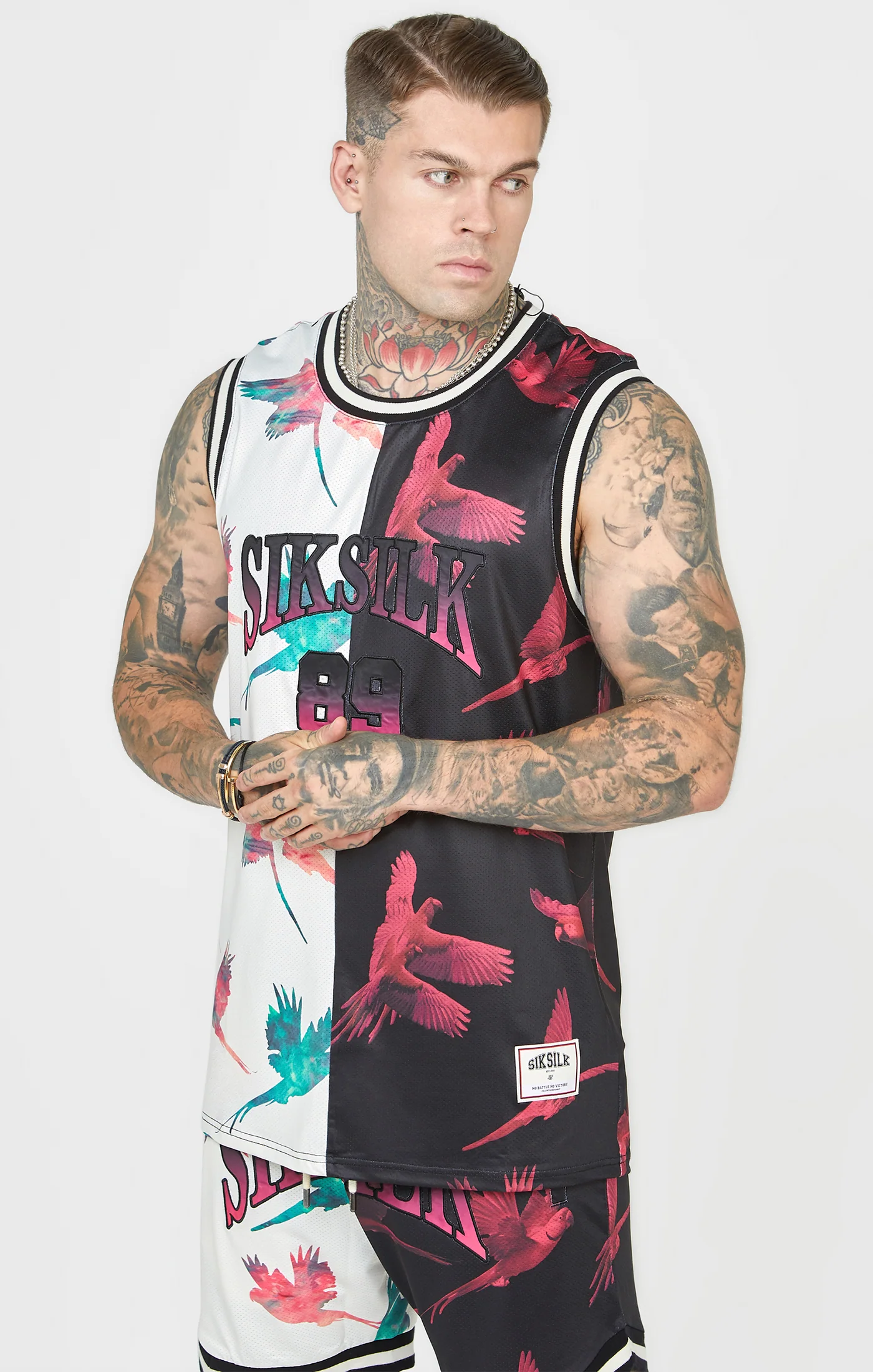 Ecru Print Basketball Vest - Image 4