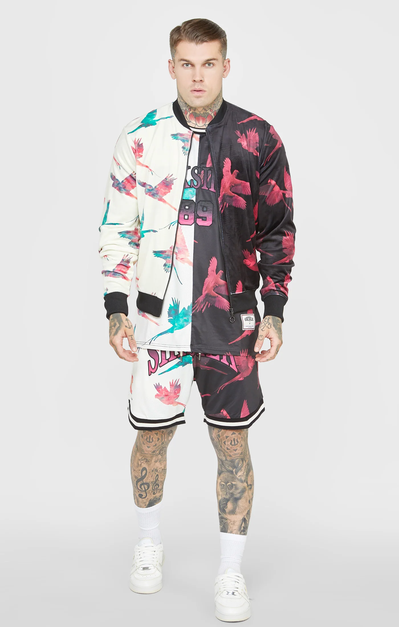 Ecru Print Bomber Jacket - Image 3