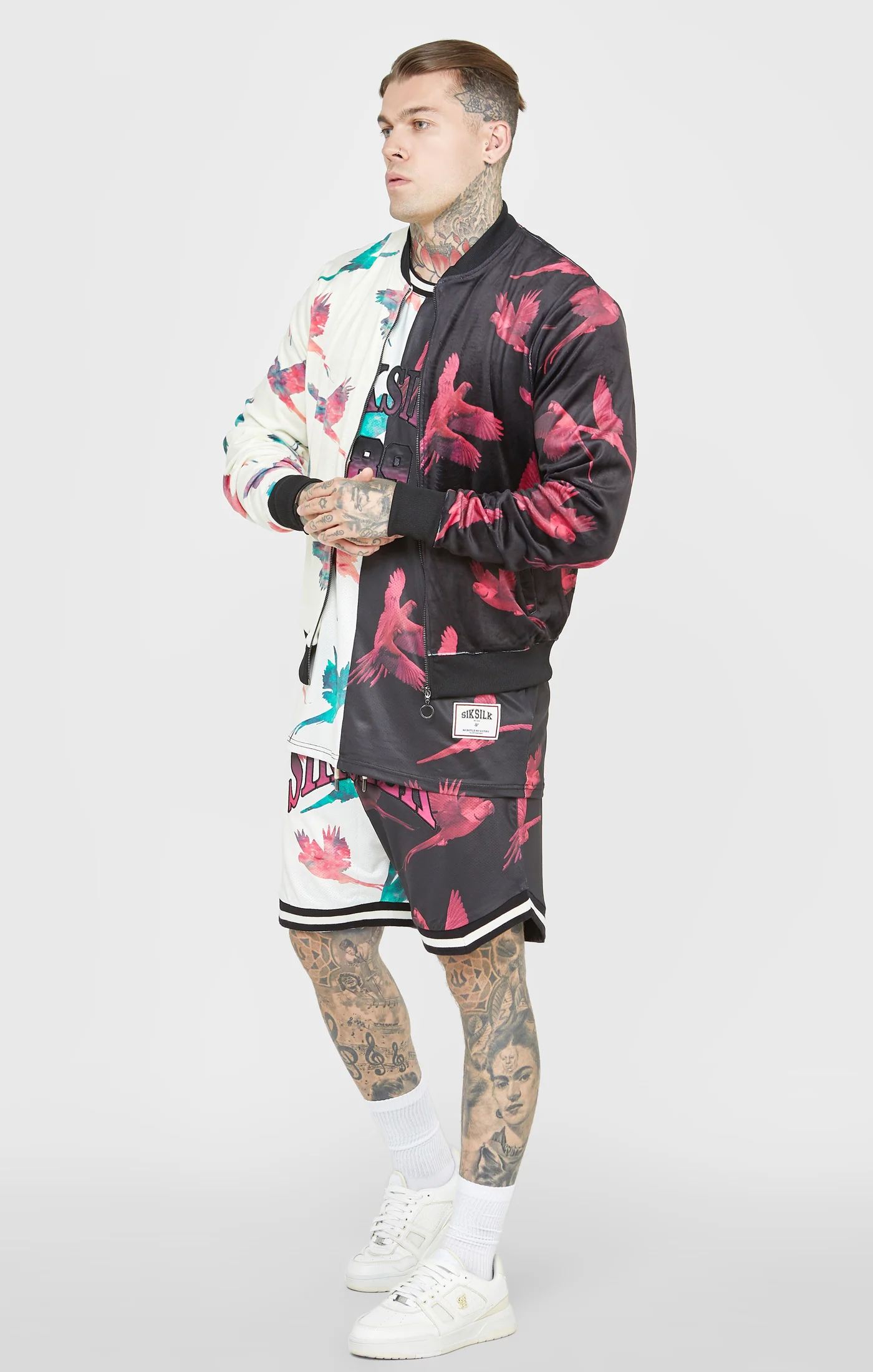 Ecru Print Bomber Jacket - Image 4