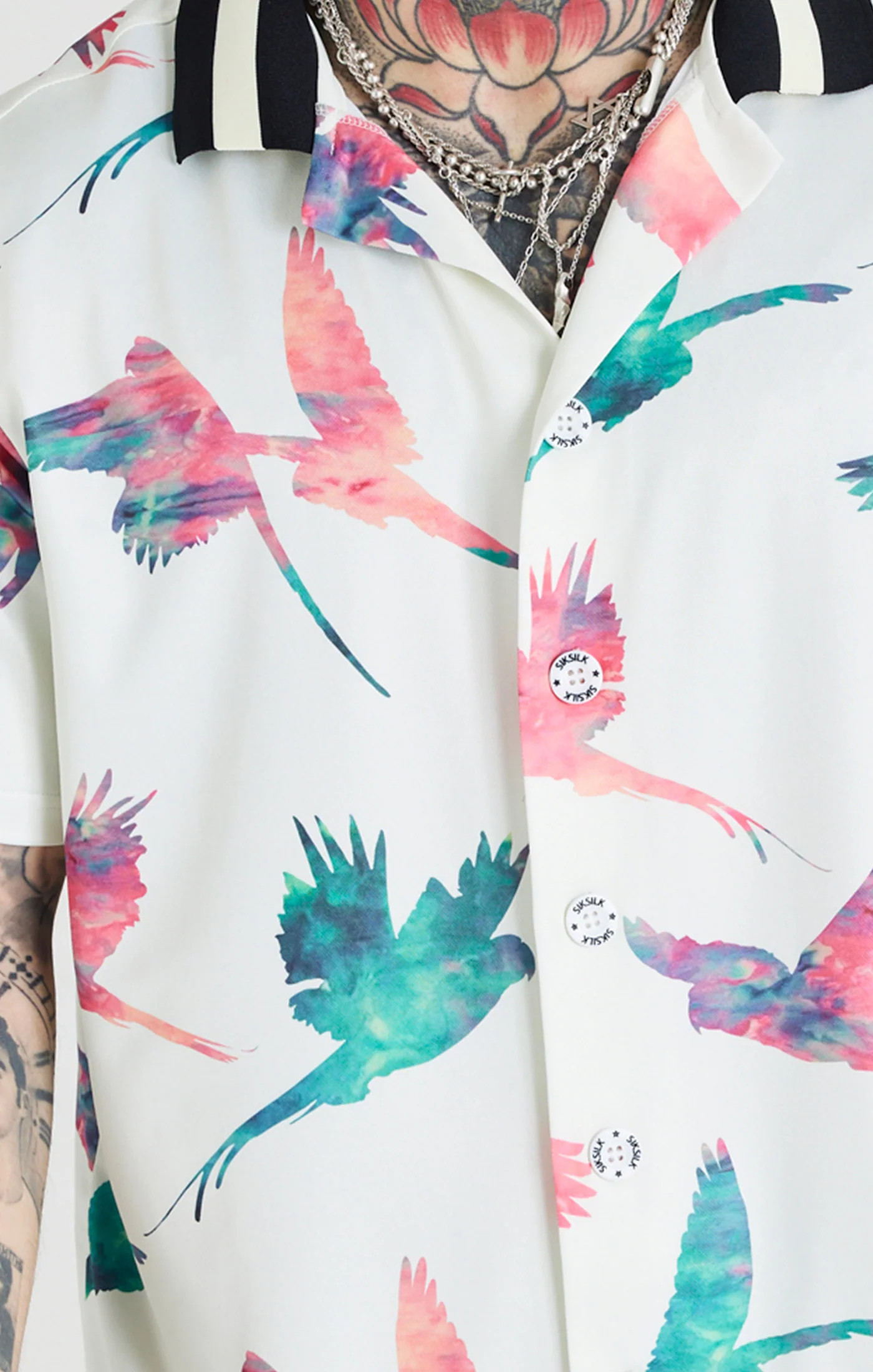 Ecru Print Bowling Shirt - Image 2
