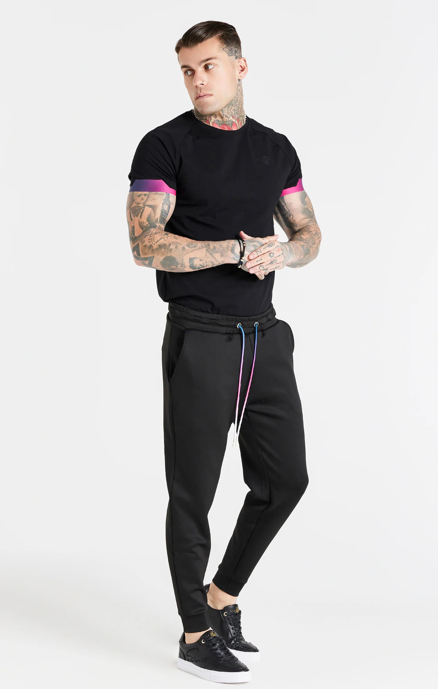 Black Fade Raglan Muscle Fit T-Shirt - Image 3