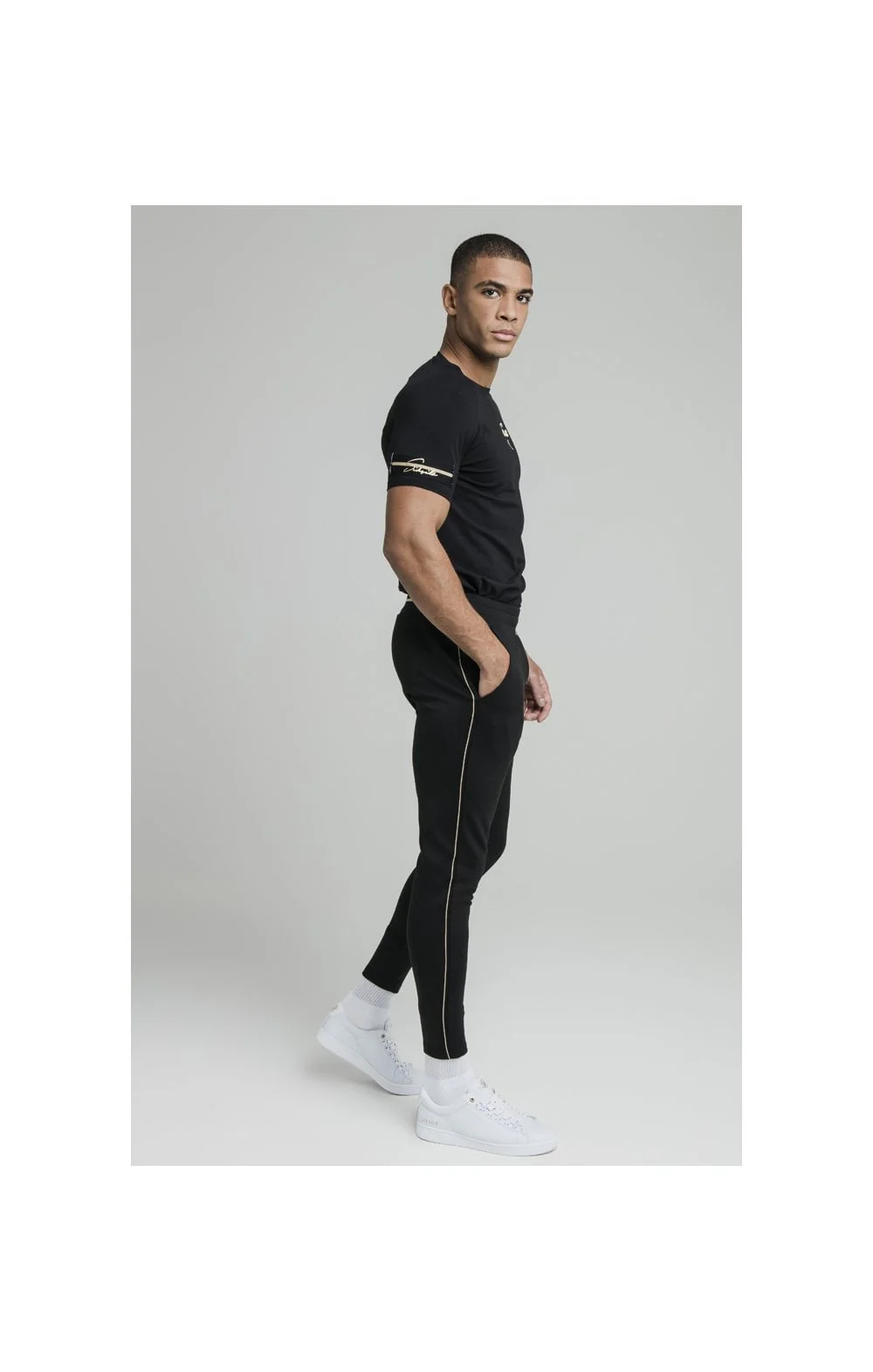 Black Exposed Tape Jogger - Image 5