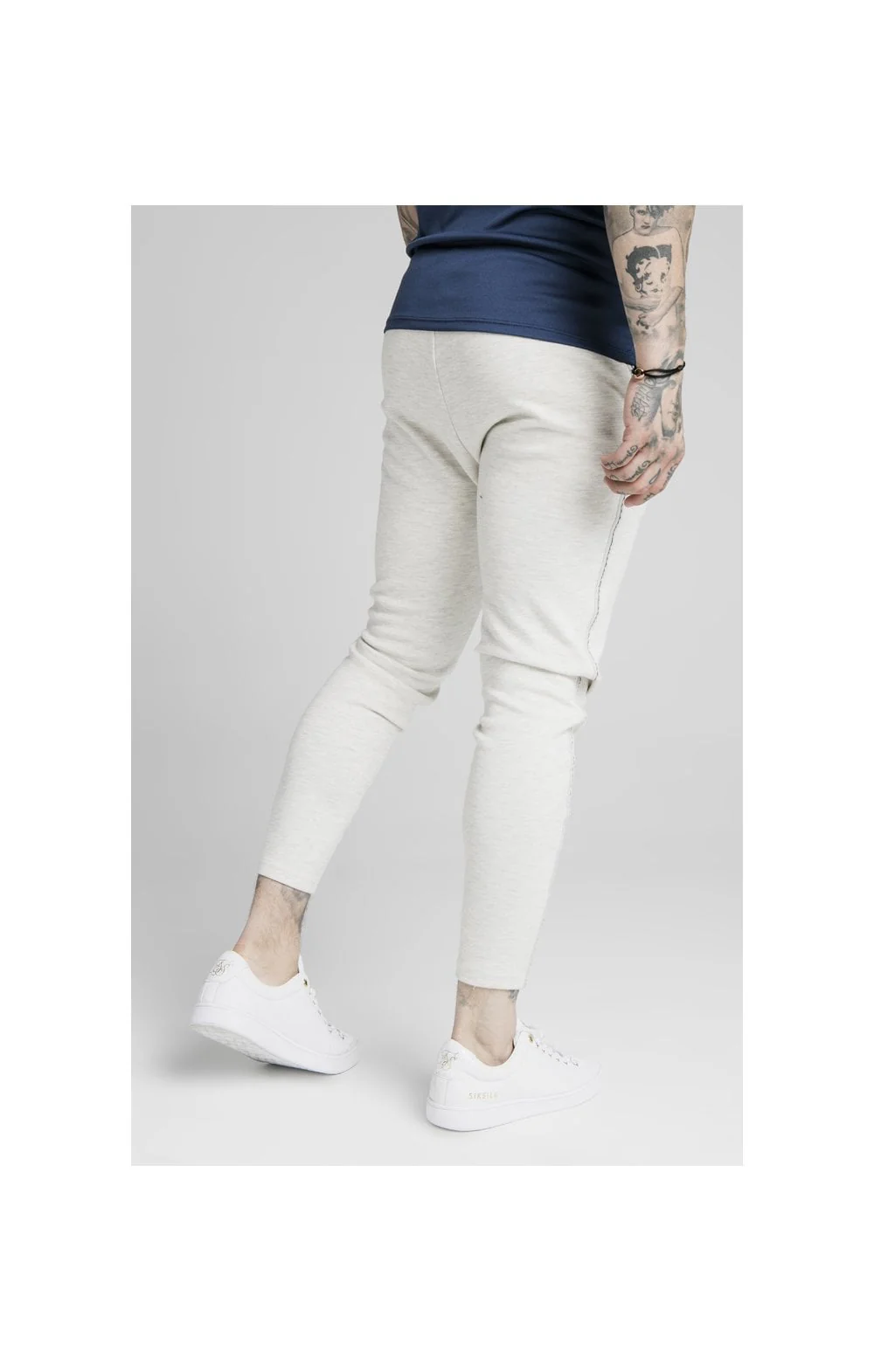 SikSilk Exposed Tape Jogger - Light Grey - Image 2