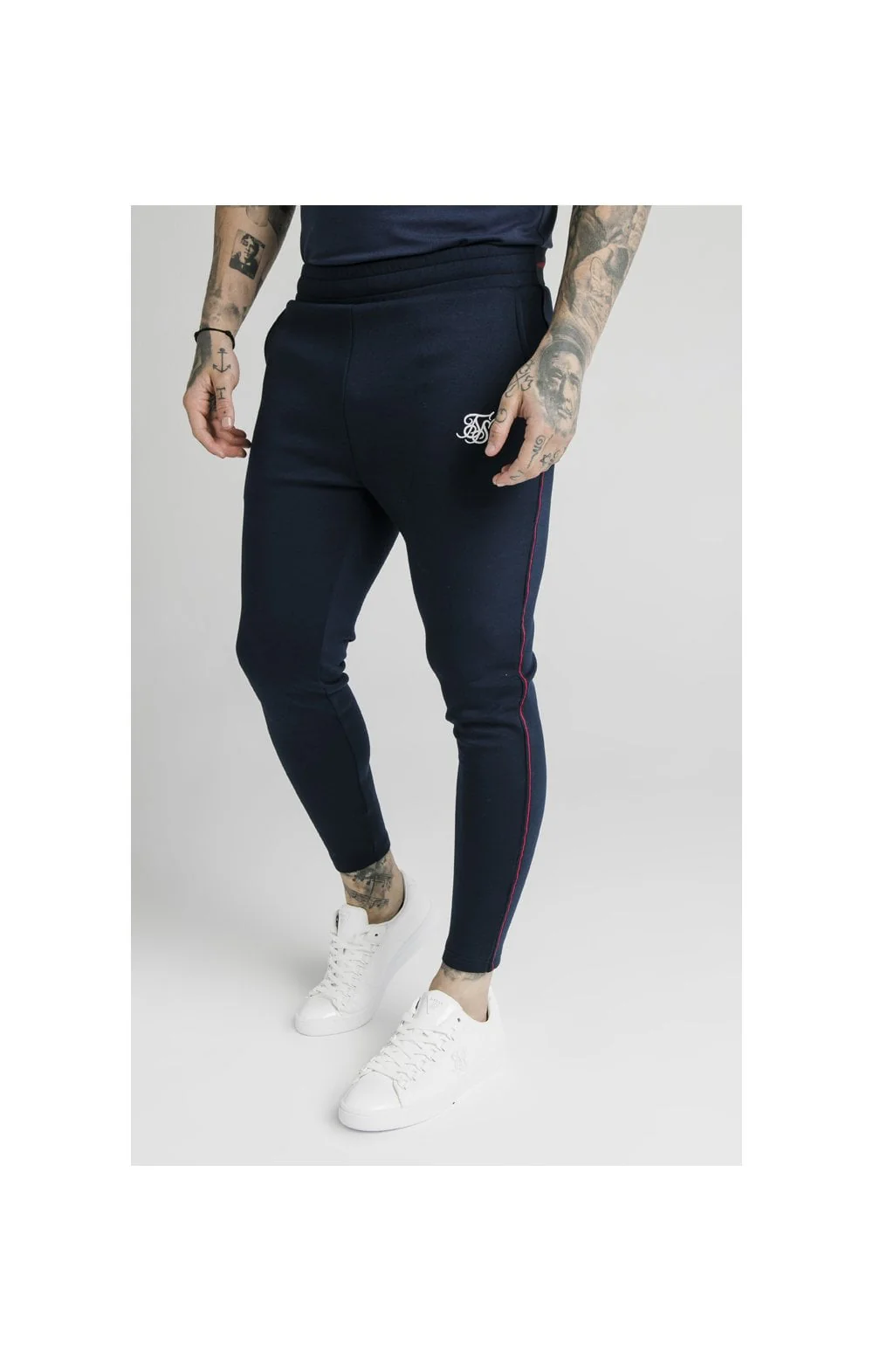 SikSilk Exposed Tape Jogger - Navy