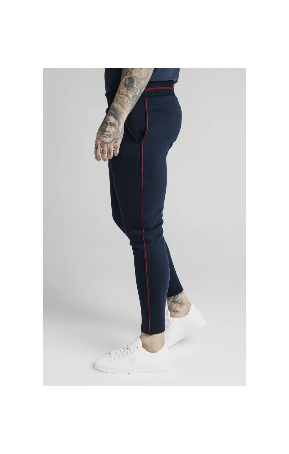 SikSilk Exposed Tape Jogger - Navy - Image 3
