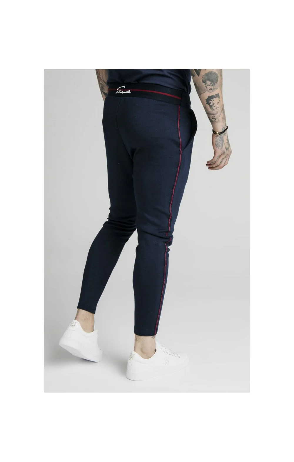 SikSilk Exposed Tape Jogger - Navy - Image 5