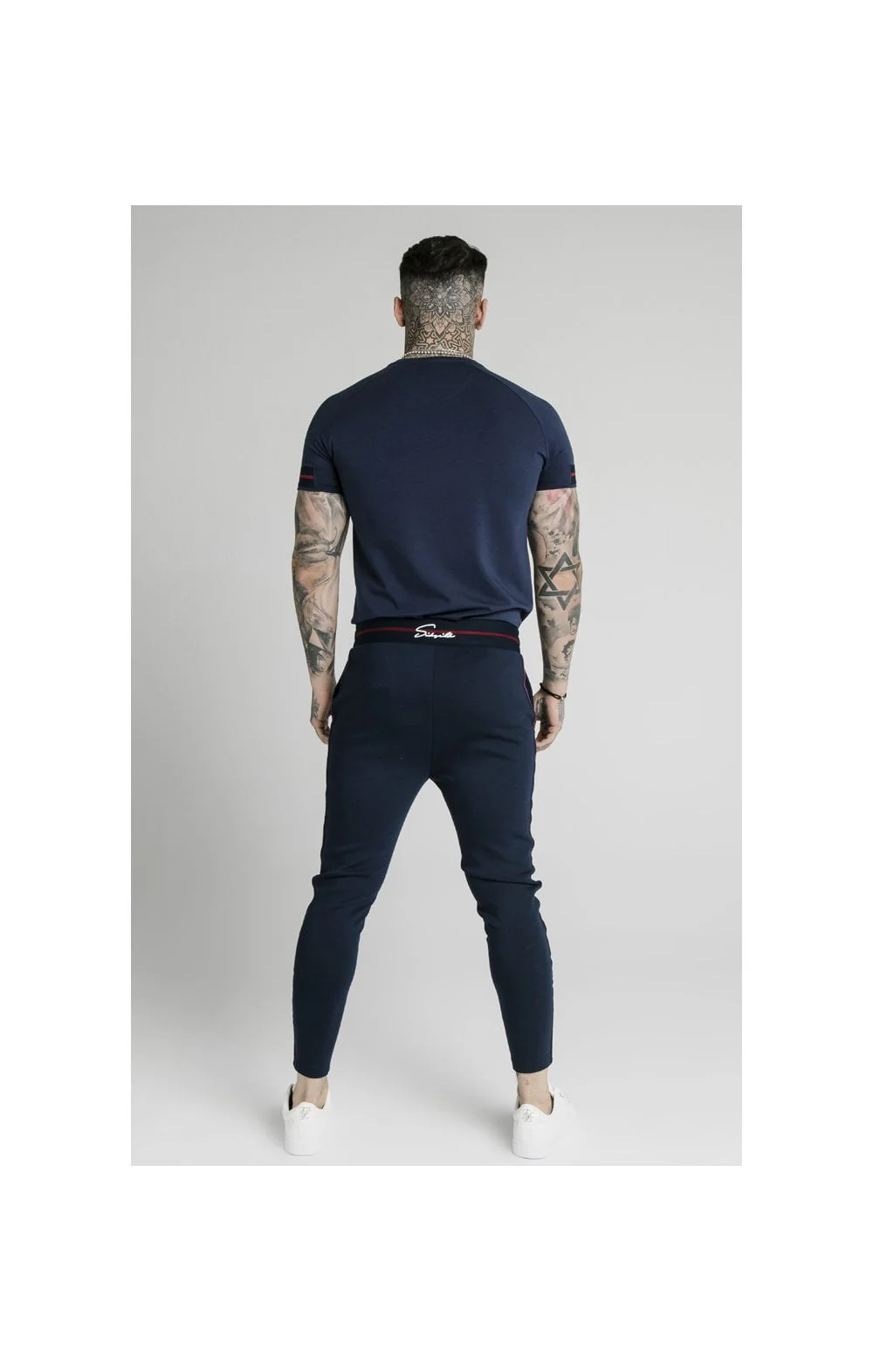 SikSilk Exposed Tape Jogger - Navy - Image 6