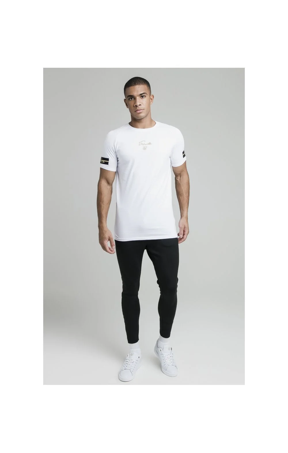 White Raglan Muscle Fit T-Shirt