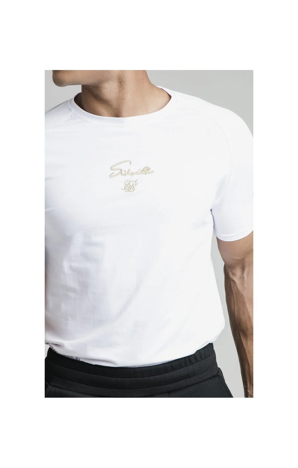 White Raglan Muscle Fit T-Shirt - Image 3