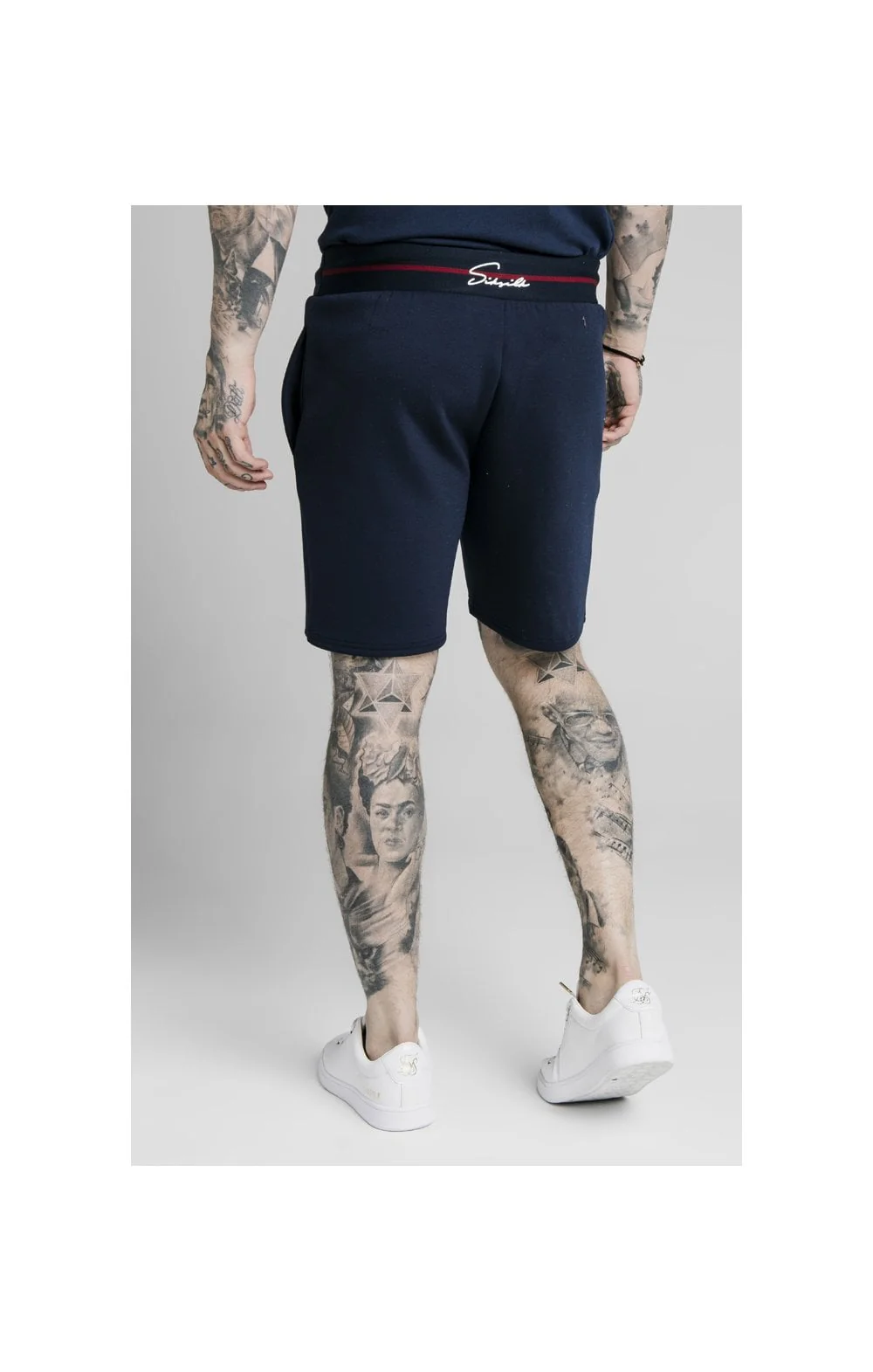 SikSilk Exposed Tape Shorts - Navy - Image 2
