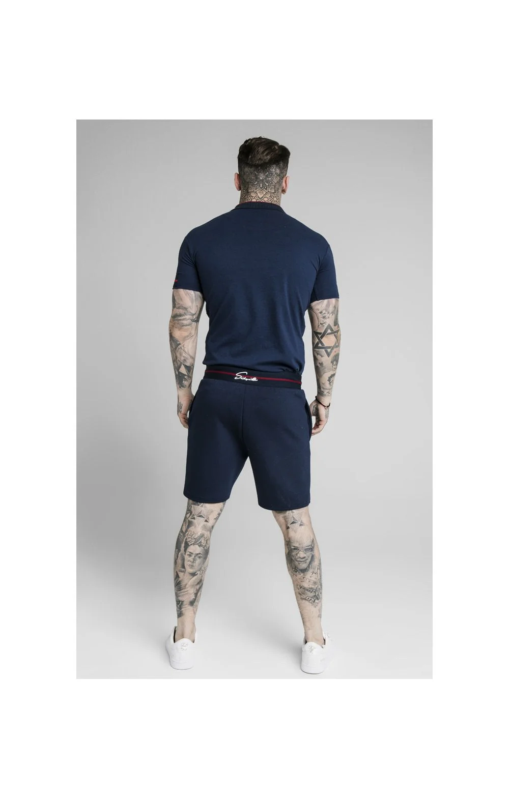 SikSilk Exposed Tape Shorts - Navy - Image 6