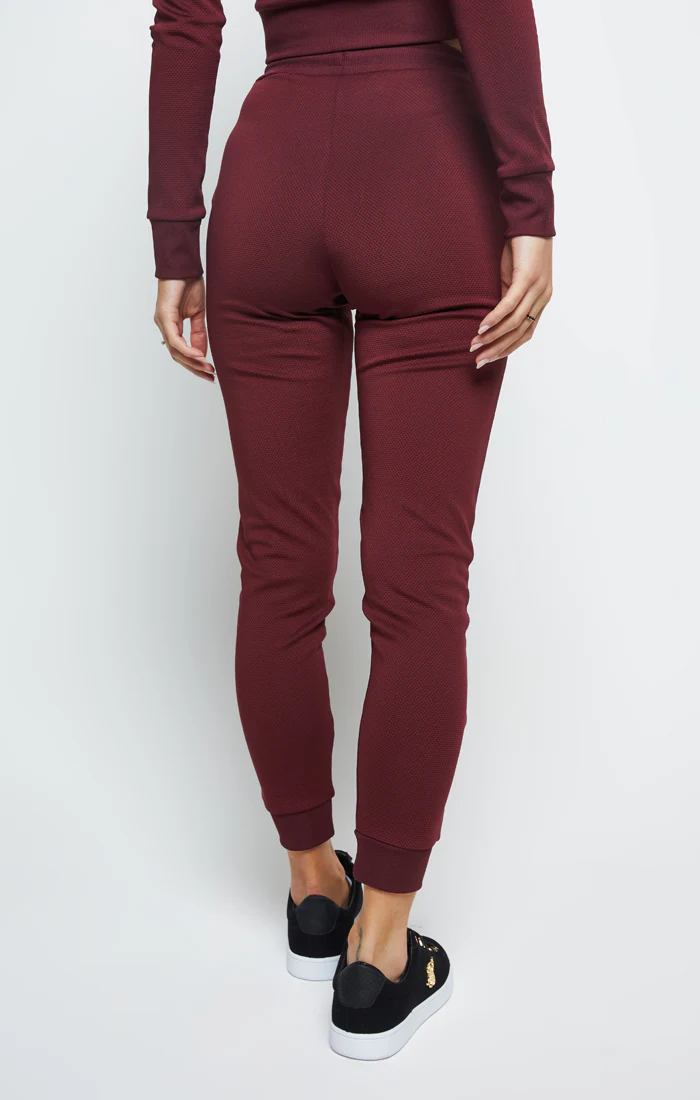 SikSilk Eyelet Mesh Track Pants - Burgundy - Image 3