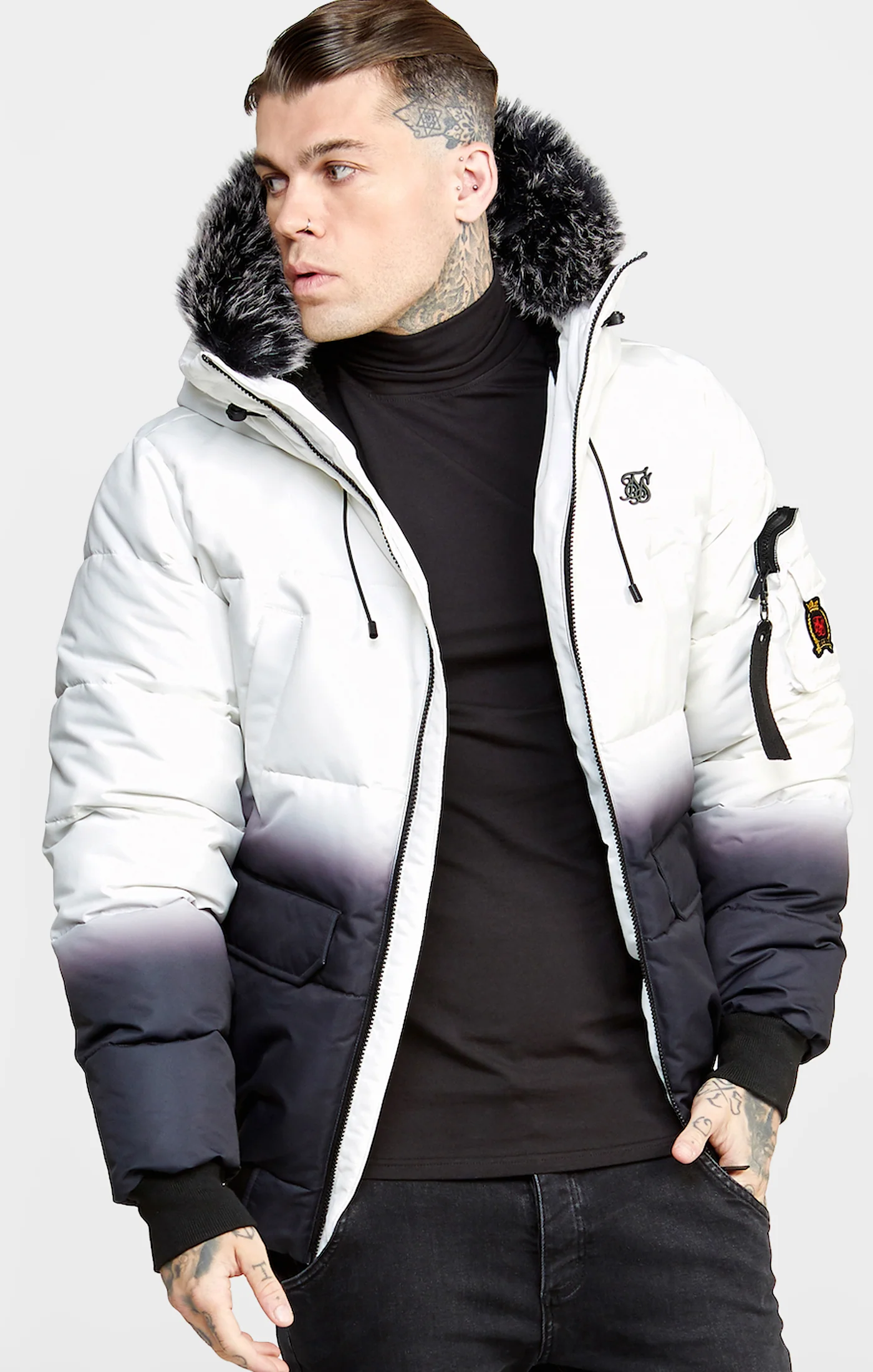 Black Fade Bomber Jacket