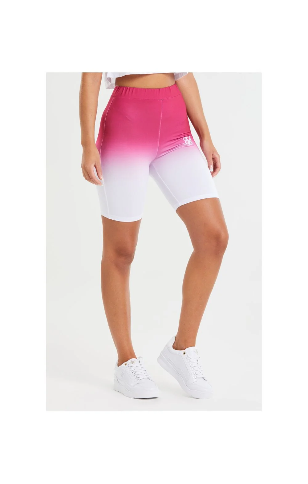 SikSilk Fade Cycle Short - Pink & White - Image 2