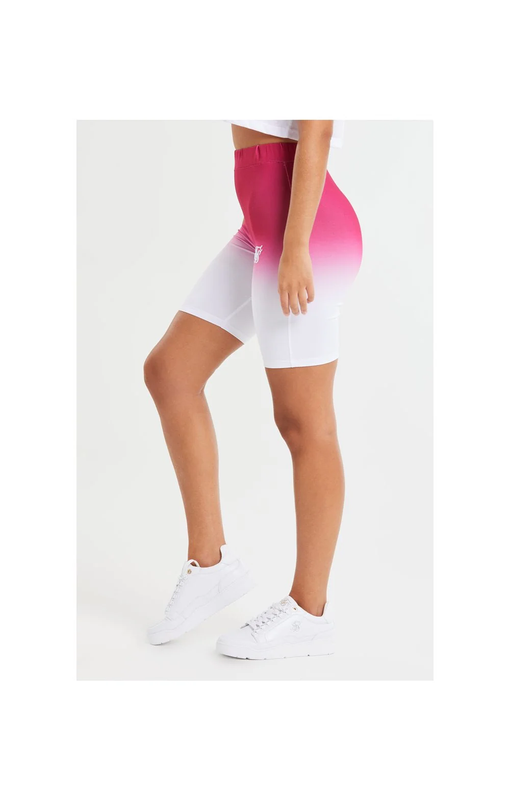 SikSilk Fade Cycle Short - Pink & White - Image 3