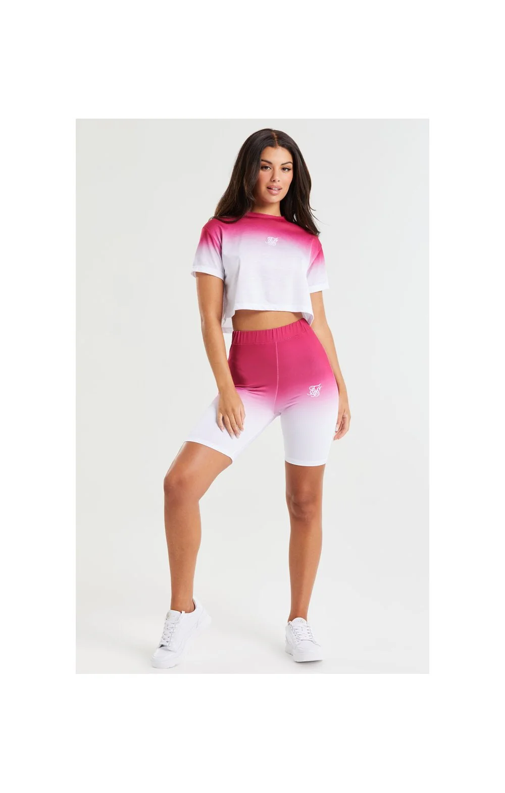 SikSilk Fade Cycle Short - Pink & White - Image 5