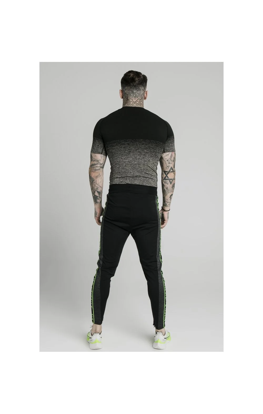 SikSilk Fade Compression Tee - Black & Grey - Image 5