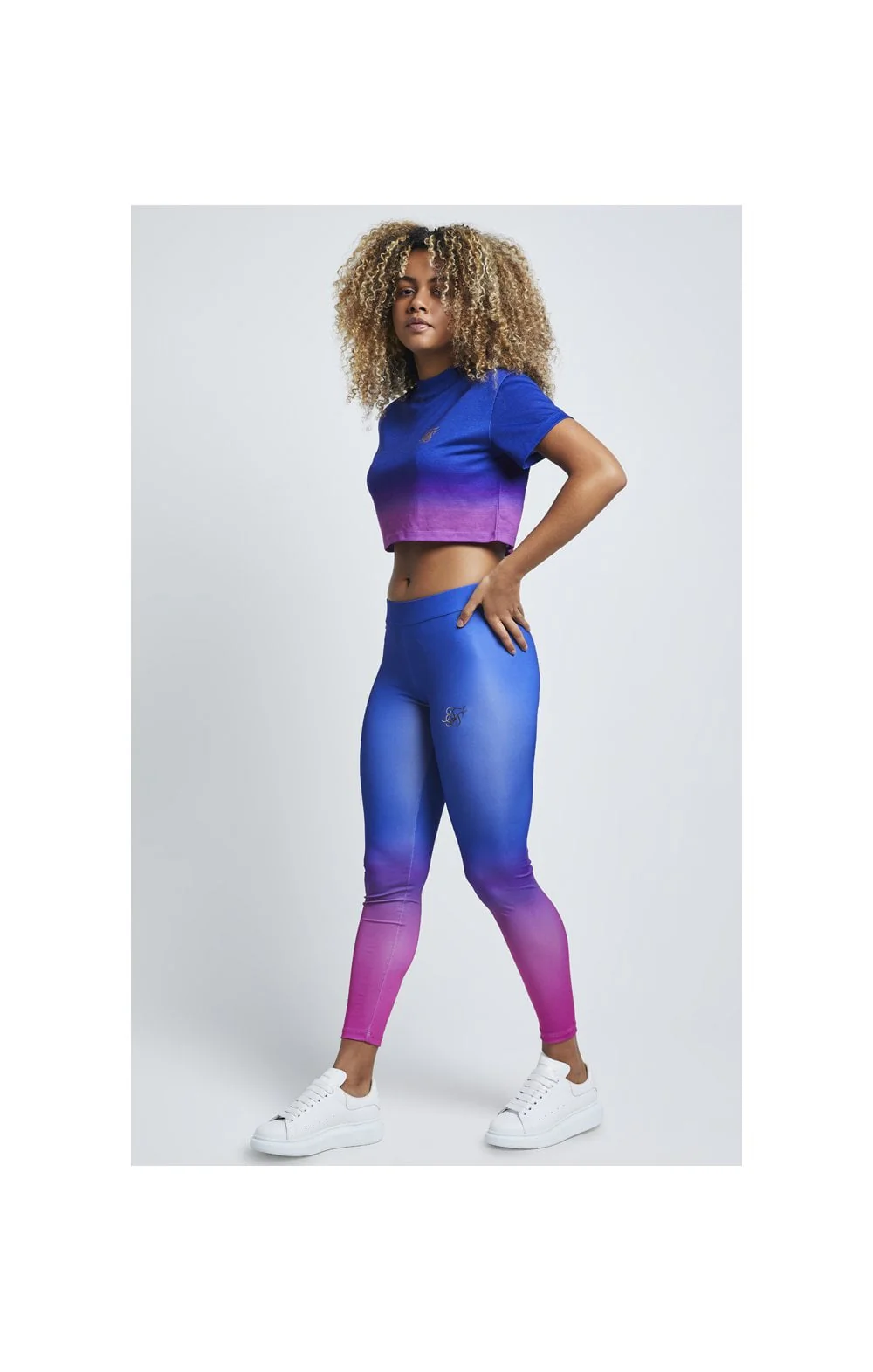 SikSilk Fade Leggings – Blue & Rose - Image 4