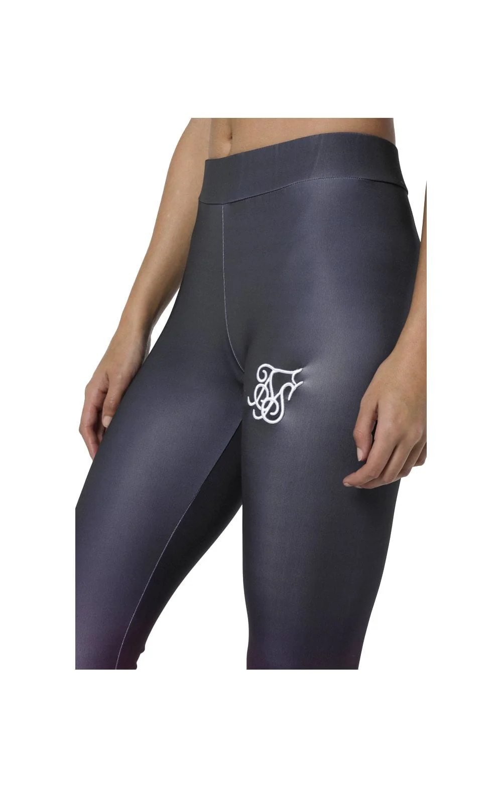 SikSilk Fade Leggings – Iron & Pink - Image 2