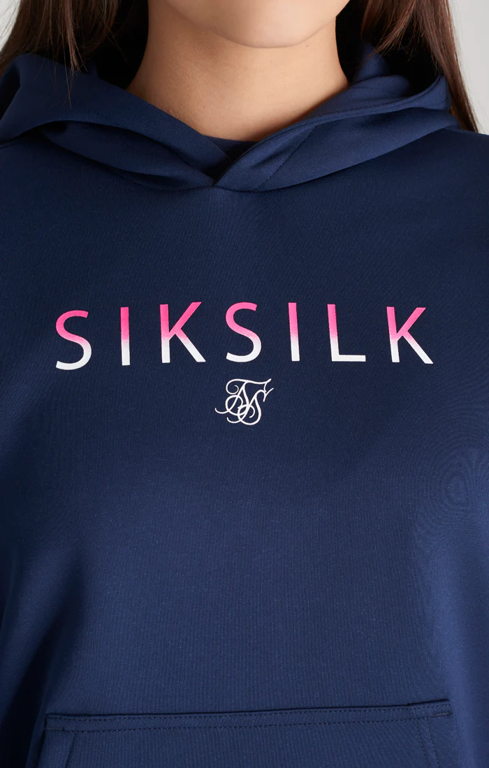 Girls Navy Fade Logo Track Top - Image 3