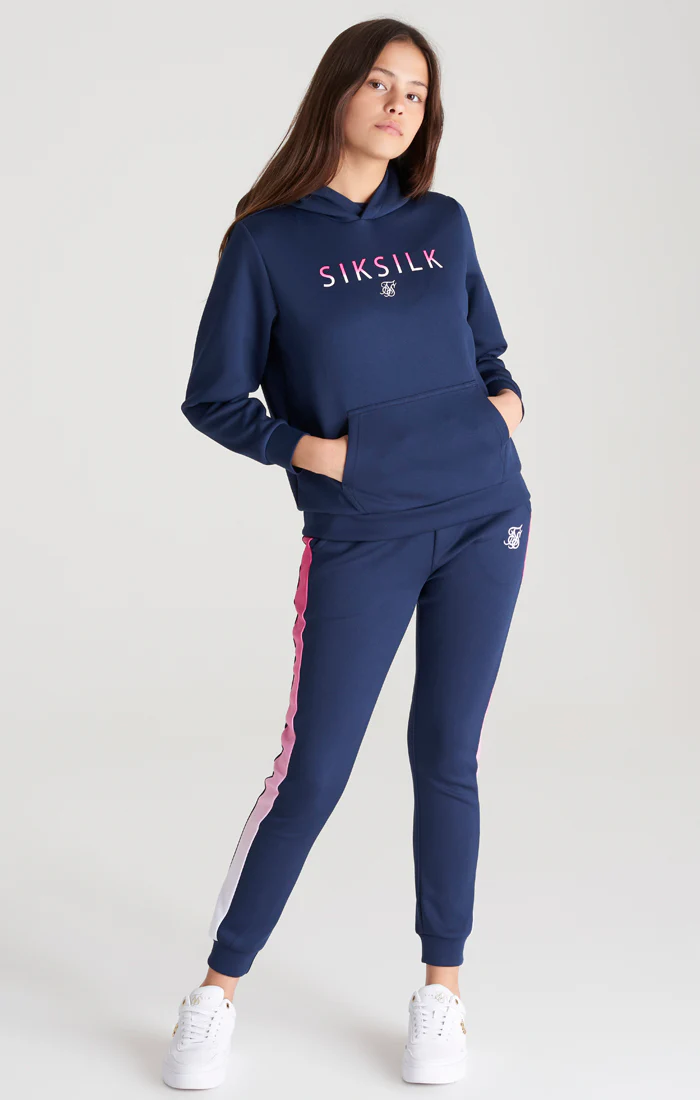 Girls Navy Fade Logo Track Top - Image 4