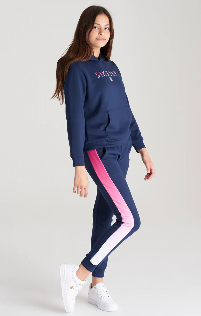 Girls Navy Fade Logo Track Top - Image 5