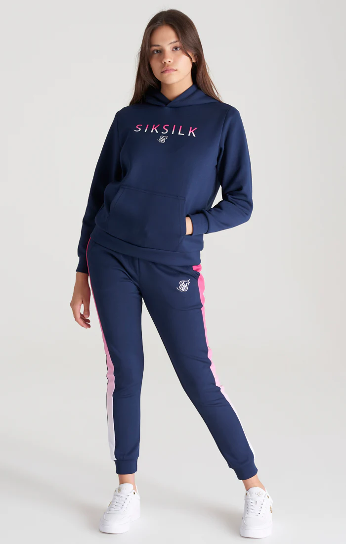 Girls Navy Fade Logo Track Top - Image 6