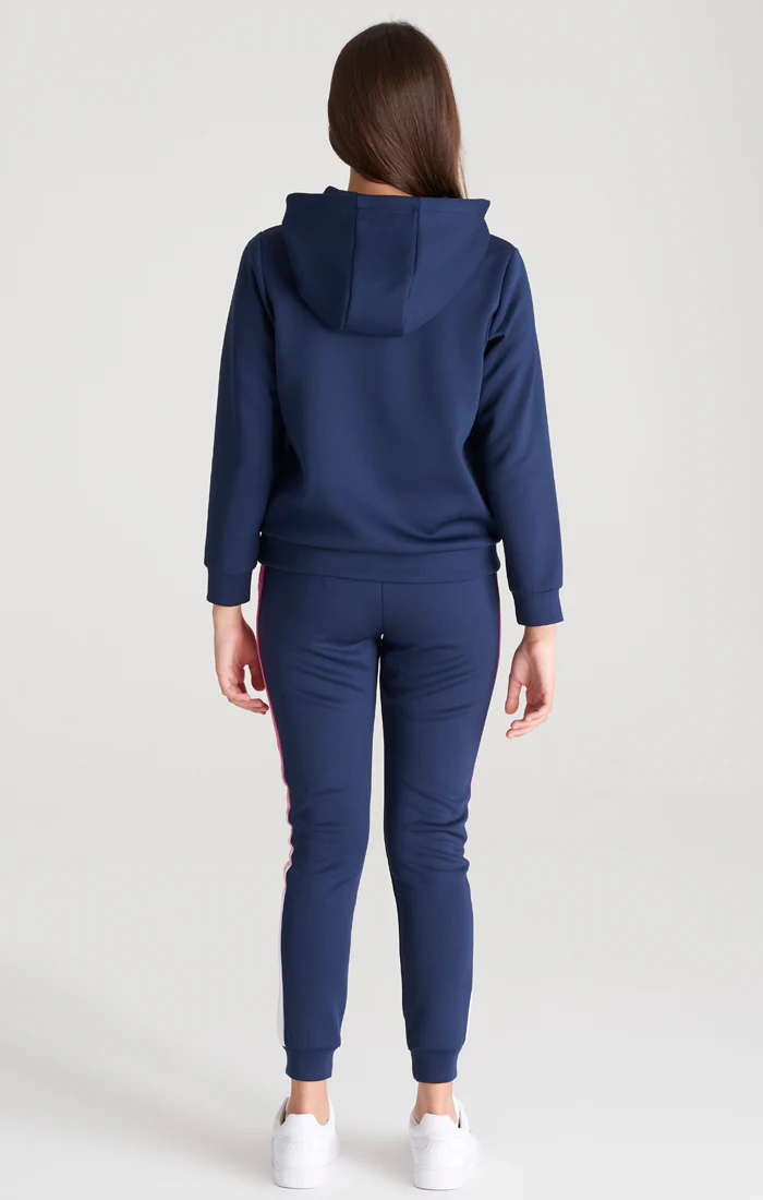 Girls Navy Fade Logo Track Top - Image 7