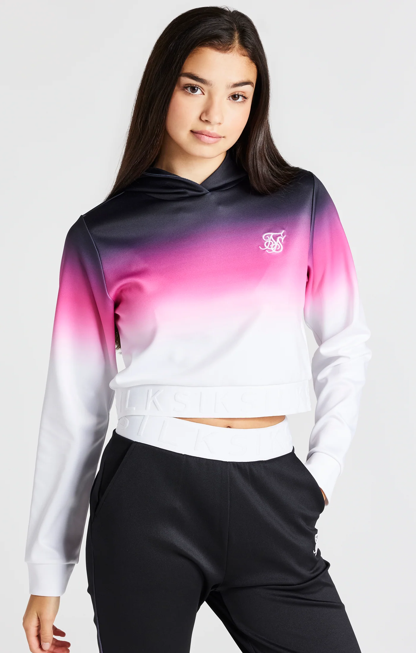 Girls Black Fade Hoodie - Image 7