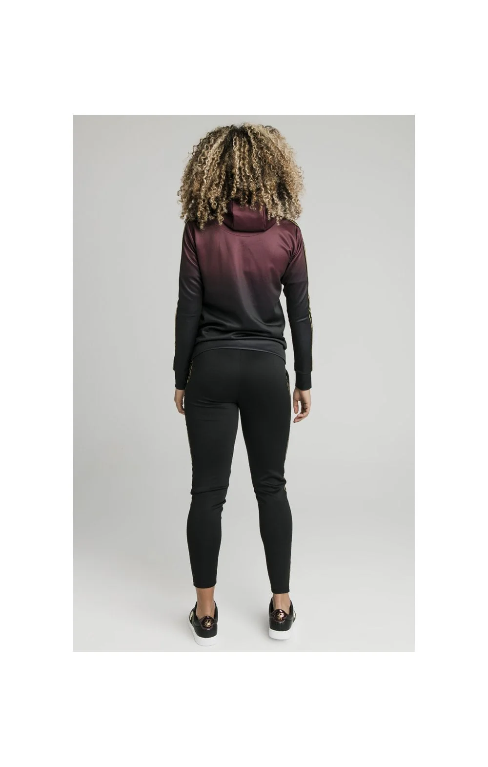 SikSilk Fade Overhead Track Top - Burgundy & Black - Image 5