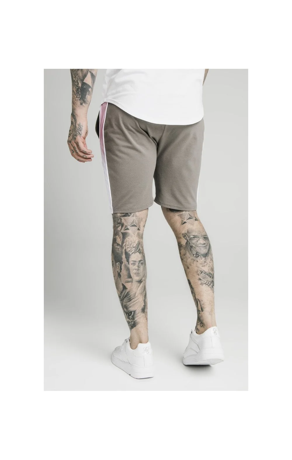 SikSilk Fade Panel Shorts – Grey,White & Pink - Image 3