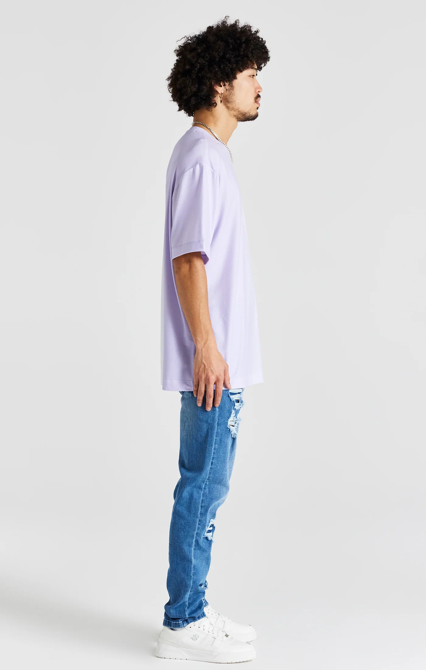 Purple Print Oversized Short Sleeve T-Shirt - Image 4