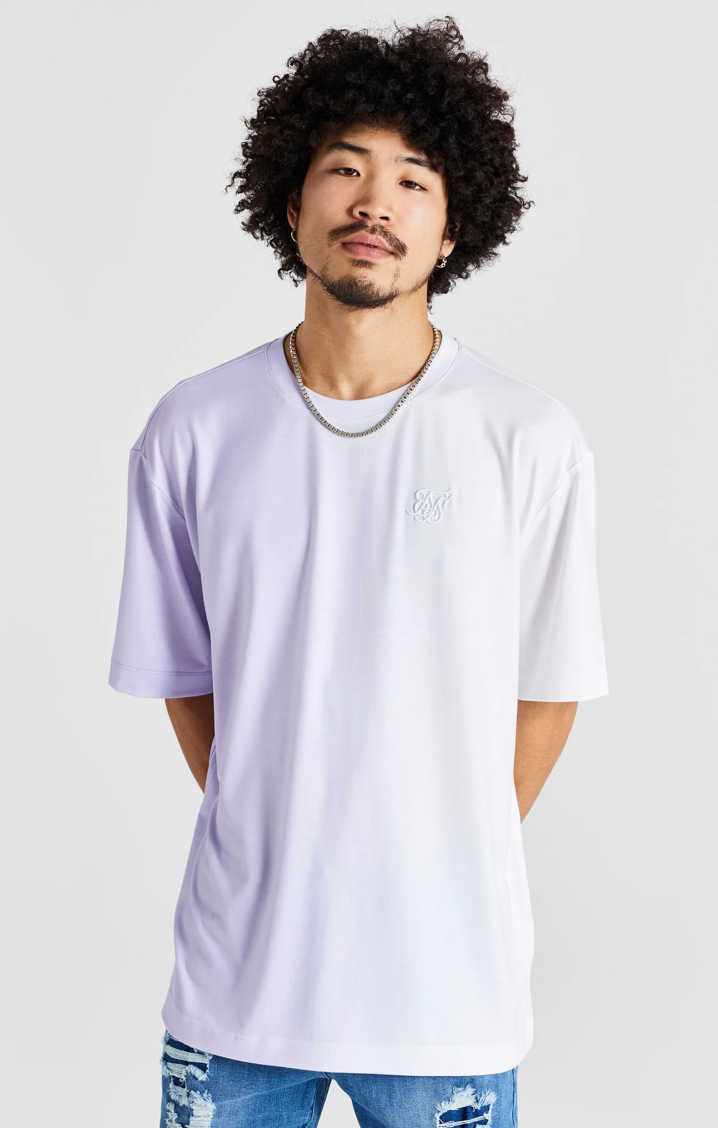Purple Print Oversized Short Sleeve T-Shirt - Image 5
