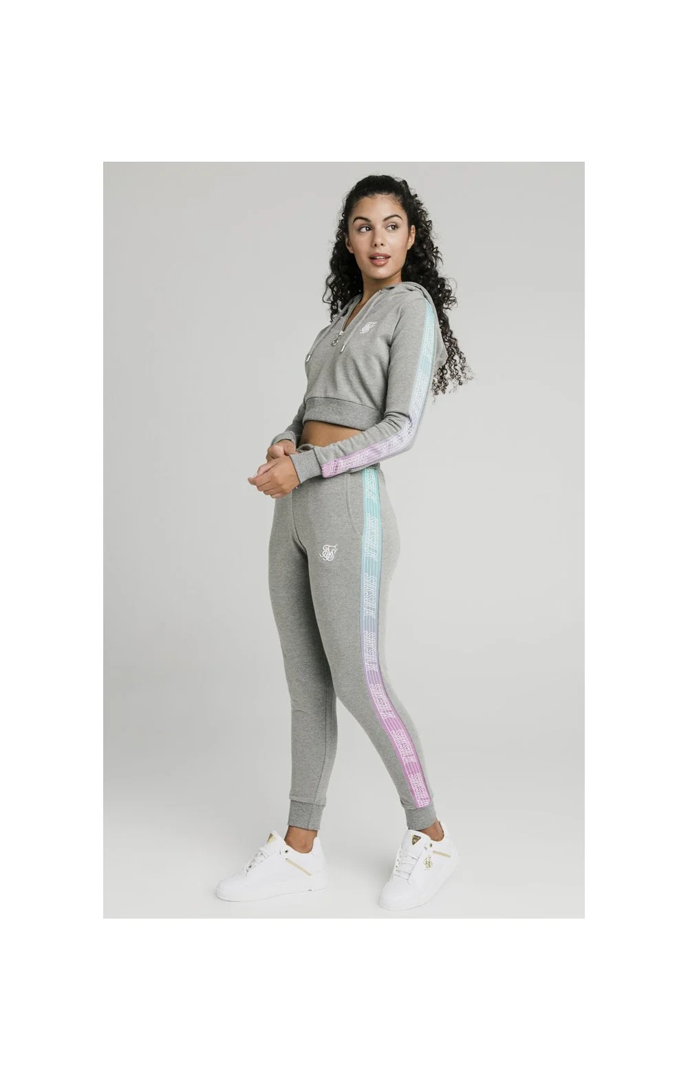 SikSilk Fade Runner Track Pants - Grey Marl - Image 5
