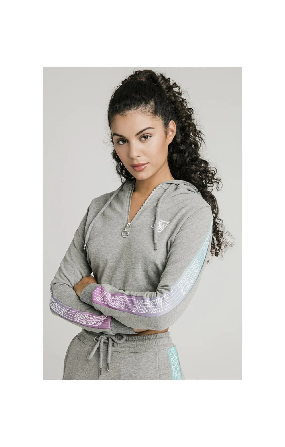 SikSilk Fade Runner Track Top - Grey Marl