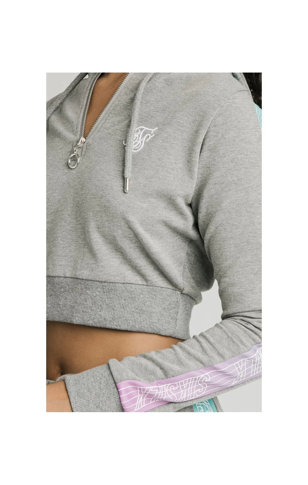 SikSilk Fade Runner Track Top - Grey Marl - Image 2
