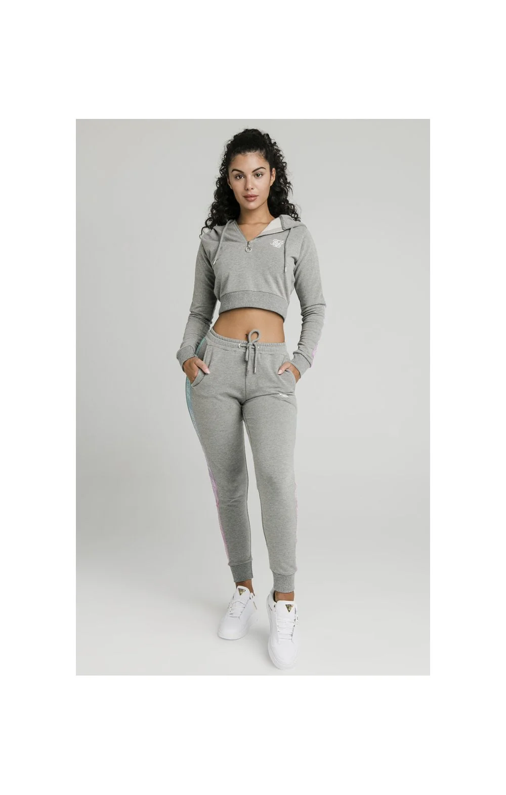SikSilk Fade Runner Track Top - Grey Marl - Image 4
