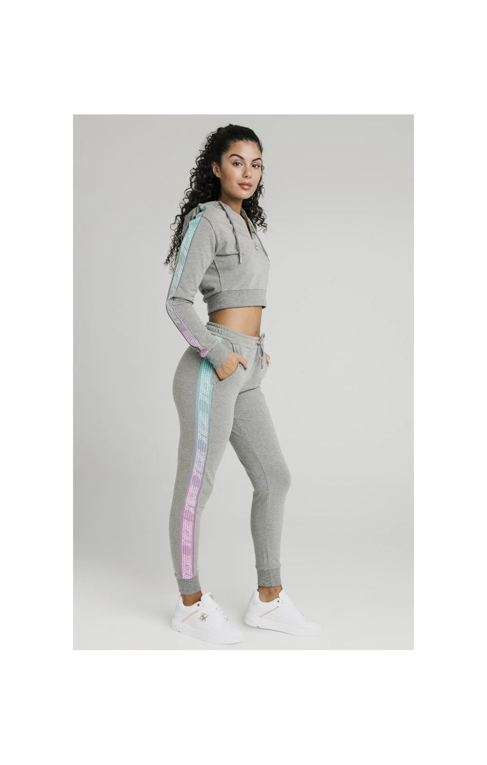 SikSilk Fade Runner Track Top - Grey Marl - Image 5