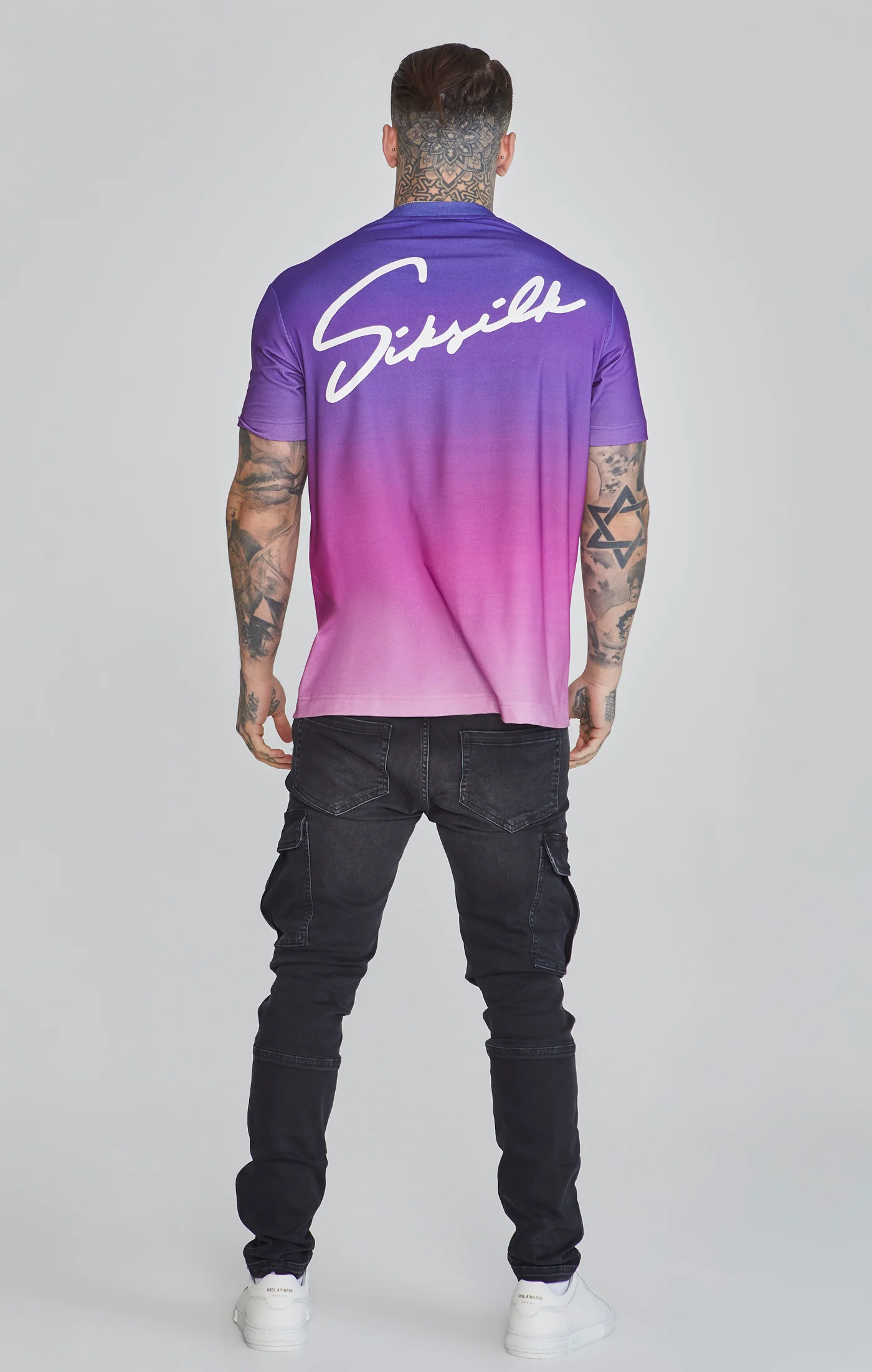Purple Fade Script T-Shirt - Image 5
