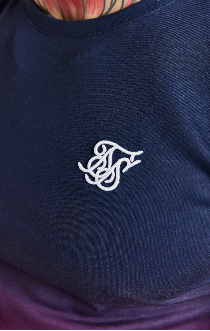 Navy Fade Muscle Fit T-Shirt - Image 2