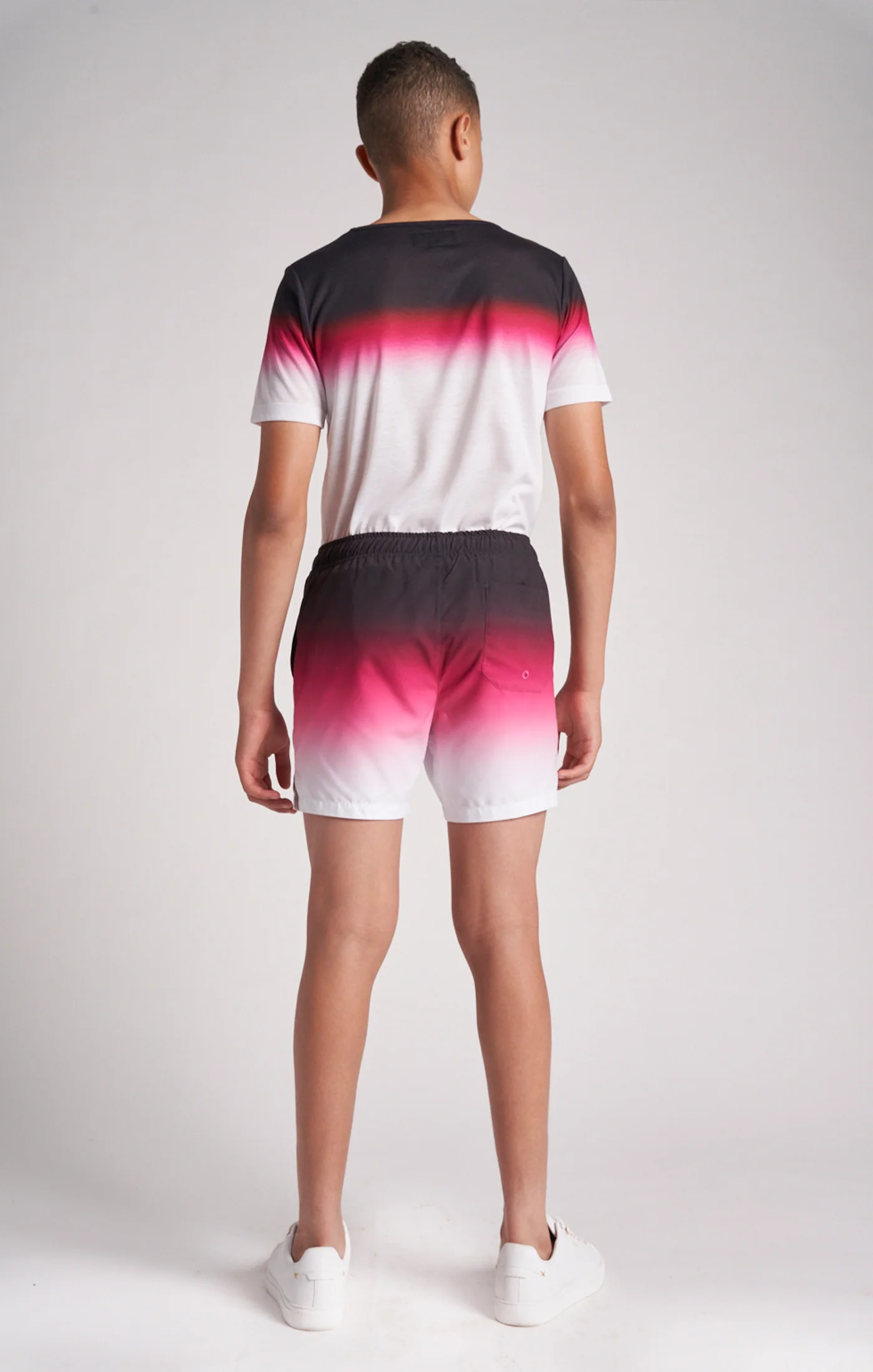 Boys Pink Fade Swim Short - Image 7