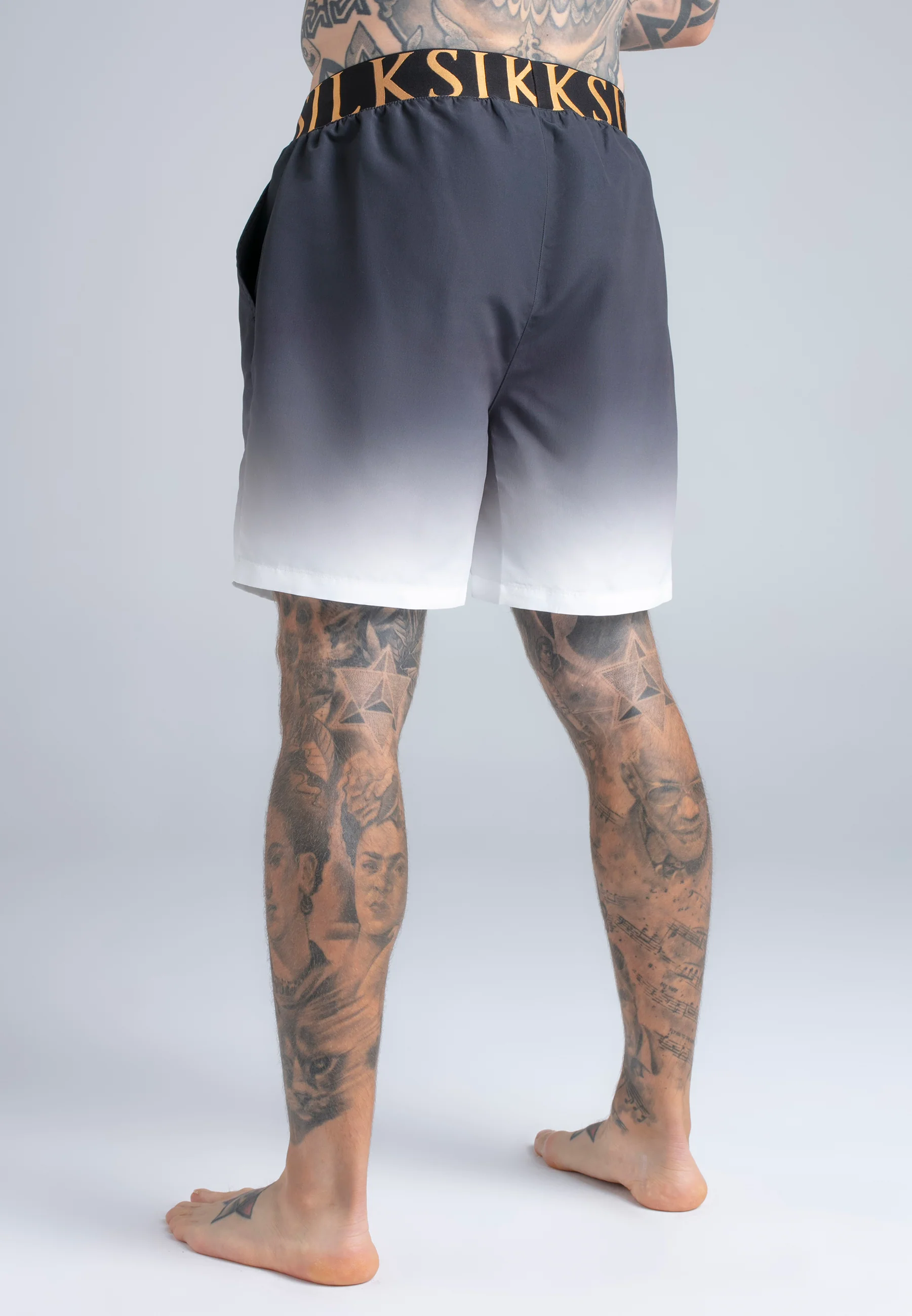 Black and White Fade Swim Shorts - Image 5