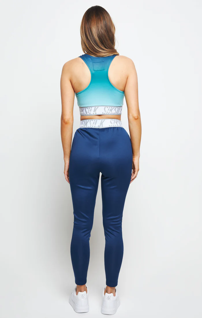 SikSilk Fade Tape Bralette - Navy & Teal - Image 5