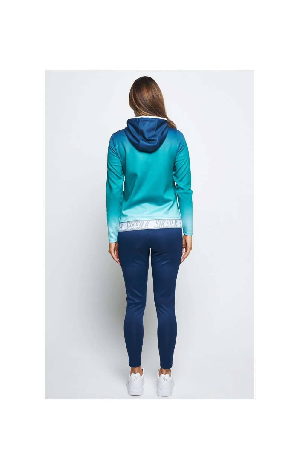 SikSilk Fade Tape Track Jacket - Navy & Teal - Image 6