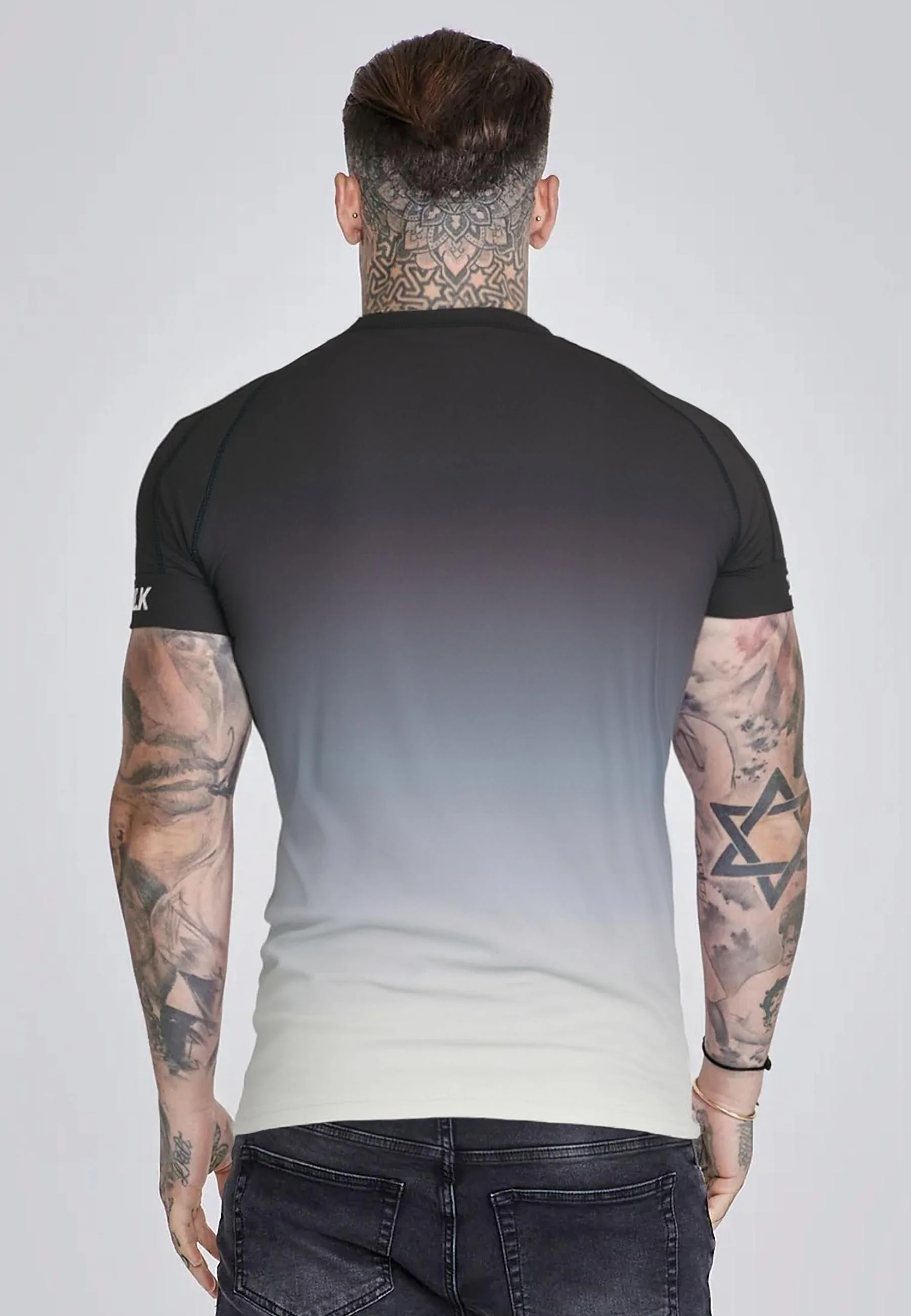 Black and White Fade Tech T-Shirt - Image 4