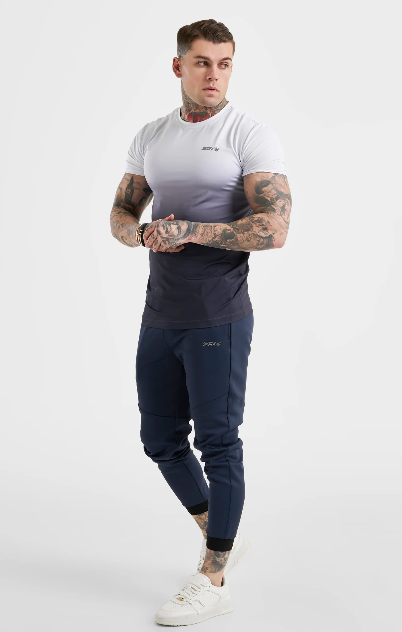 Navy Sports Fade T-Shirt - Image 4