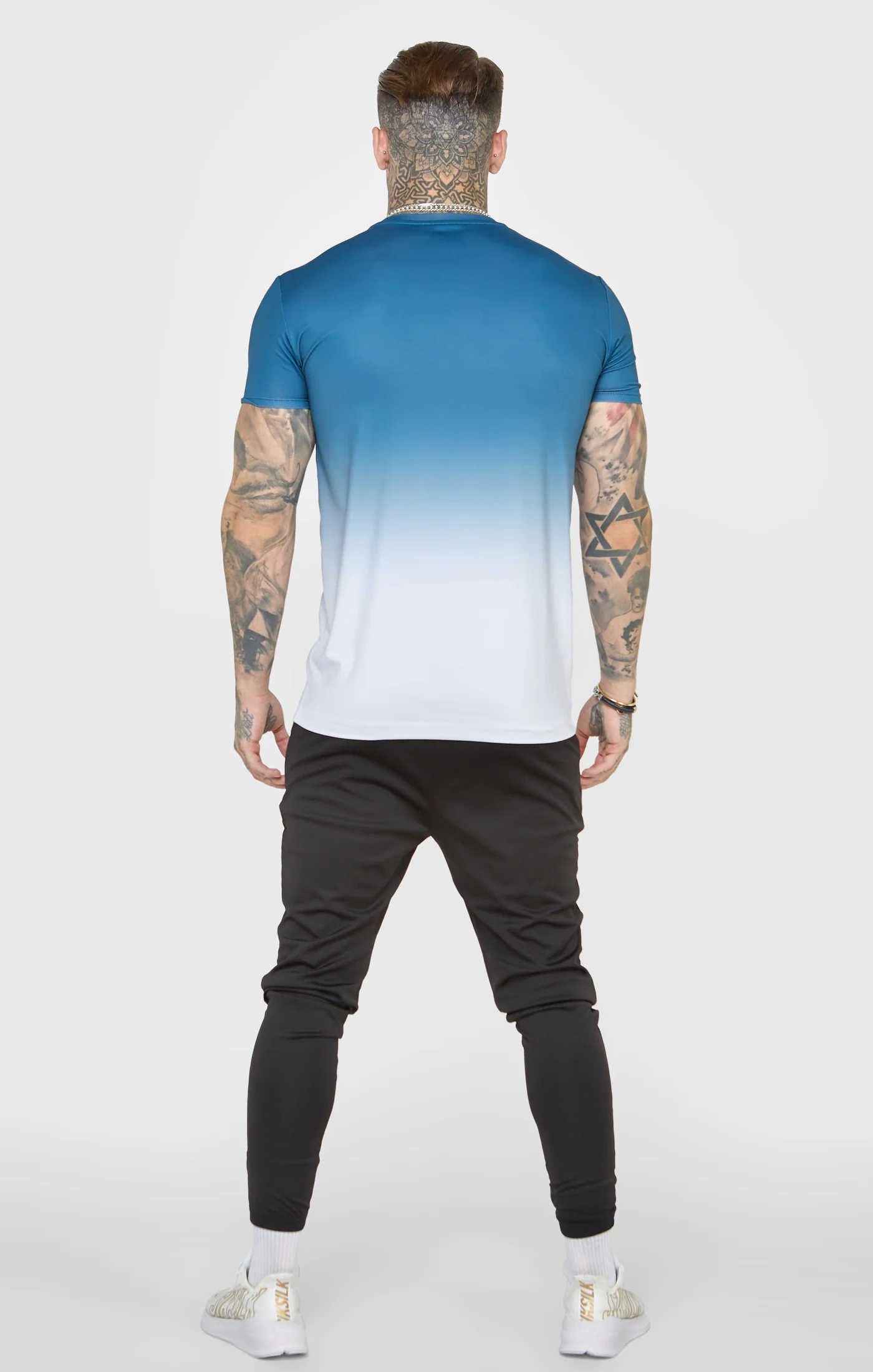 Teal Sports Fade Muscle Fit T-Shirt - Image 5