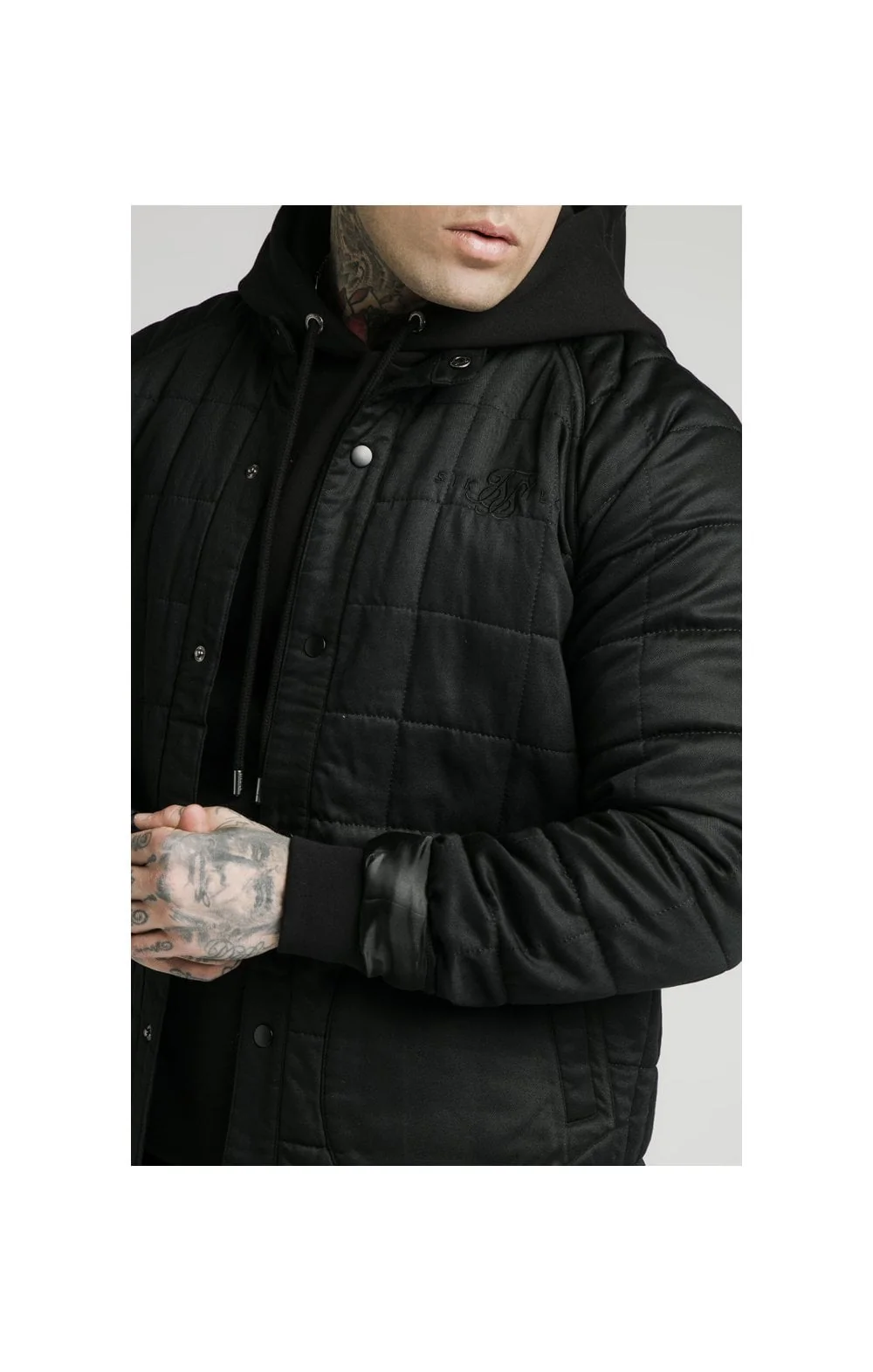 SikSilk Farmers Jacket – Black - Image 2